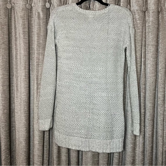 SO Grey Open Knit Crew Neck Sweater Size Small - Picture 11 of 16